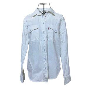 Levi's Iconic Western Denim Snap-Up Shirt Women's Size S